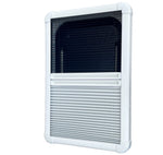 Top Hinged Round Edged Cassette Camper Window with Black out Blinds and Fly Net Screens