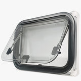 Top Hinged Round Edged Cassette Camper Window with Black out Blinds and Fly Net Screens