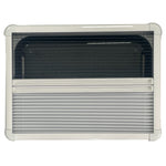 Top Hinged Round Edged Cassette Camper Window with Black out Blinds and Fly Net Screens